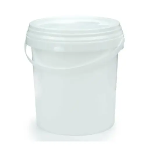 [PROB-84-1] Kunststoffeimer mit Deckel / Kunstoffbügel / rund / 1 Liter / weiß / lebensmittelecht / inkl. Qualitätsverschluss