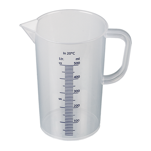[PB11-1] ﻿Measuring jug with handle / blue scale / 500 ml﻿