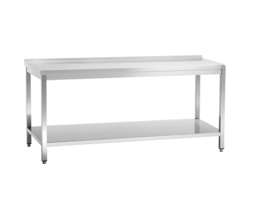 [PROB-27-96] Arbeitstisch mit Aufkantung aus Edelstahl, 200 cm x 70 cm