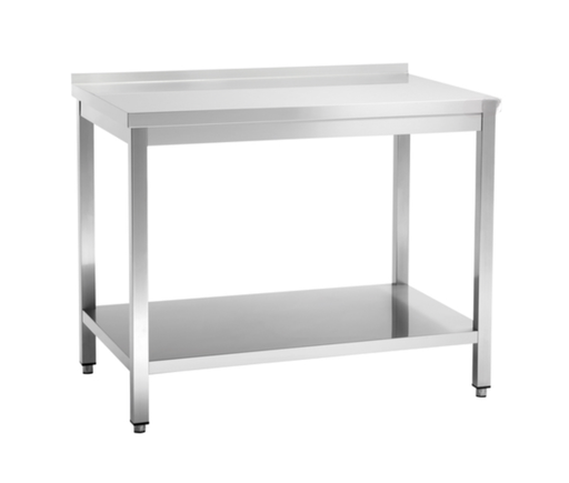 [PB3-93] Work table with upstand / stainless steel / 120 cm x 70 cm