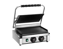 [PB3-62] Contact grill for panini, snacks etc / grooved at the top / smooth at the bottom