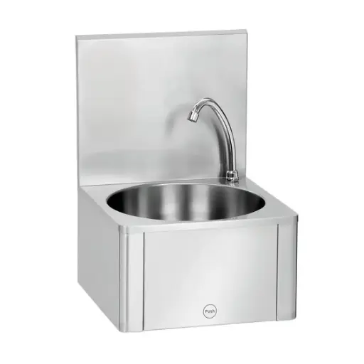[PB3-8] Hand-rinse basin with knee control / with dispenser / temperature-controlled