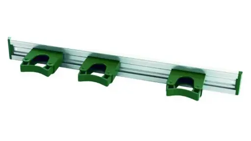 [PB36-5grün] Alu-Geräteleiste / 3 Stielhalterungen / 517 x 55 mm / grün