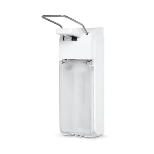 [PB43-4] Armhebelspender / 1 Liter / Universal / weiß / Wandhalterung / auch für 0,5 Liter geeignet
