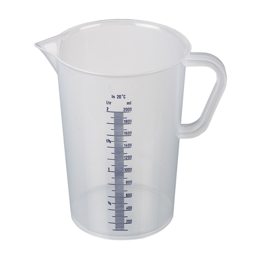 [PB11-4] ﻿Measuring jug with handle / blue scale / 2.000 ml﻿
