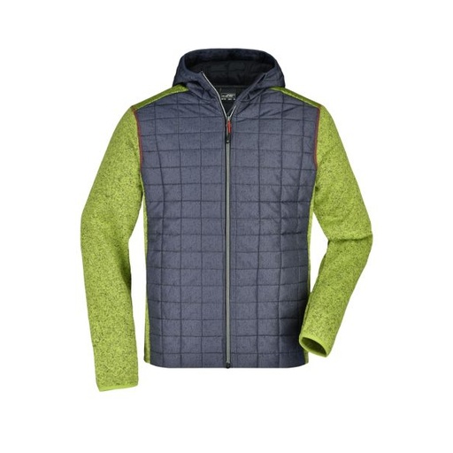 [PB4-52grünblau] Herren Hybridjacke mit Kapuze / grün-blau
