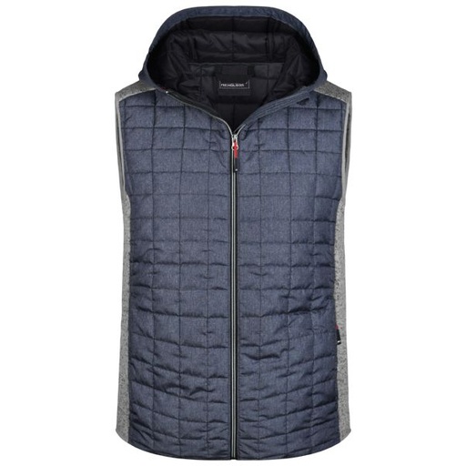 [PB4-53hellgraublau] Men's hybrid vest with hood / lightgrey-blue