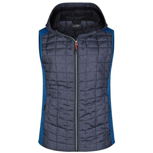 [PB4-55royalblau] Damen Hybridweste mit Kapuze / royal-blau