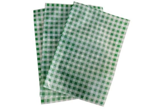 [PB75-1] Vakuumbeutel / grün-weiß kariert / 16,5 x 25 cm / 1.000 Stück 