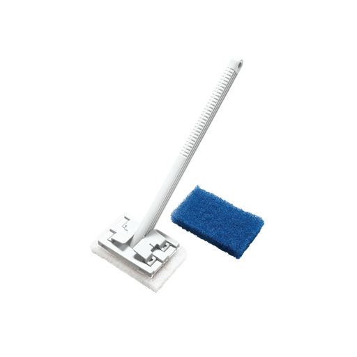 [PB36-88] Langstiel-Grillreiniger / hitzebeständig bis 200° C / inkl. 2 Pads /  425 mm lang / weich