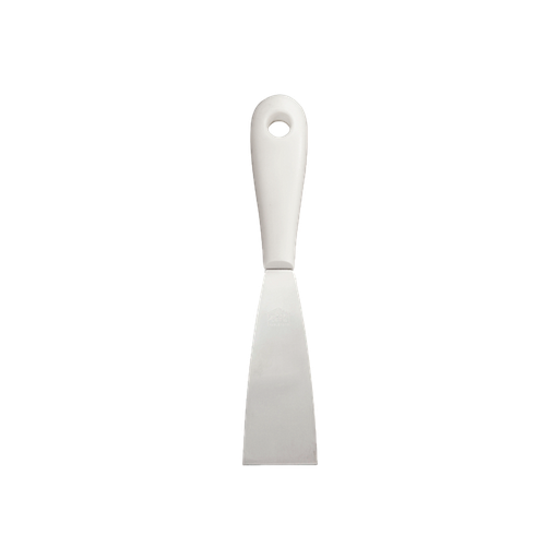 [PB36-99] Spachtel Edelstahl / Kunststoffgriff / 210 mm lang / schmal / weiß