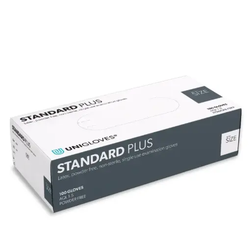 [PB40-8] Einweghandschuhe / Unigloves Standard Plus / Latex / weiß / 1 Packung / 100 Stück  