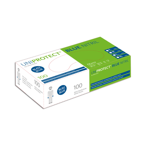 [PB40-22] Einweghandschuh / Unigloves Uniprotect Blue / Nitril / blau / 1 Packung  / 100 Stück 