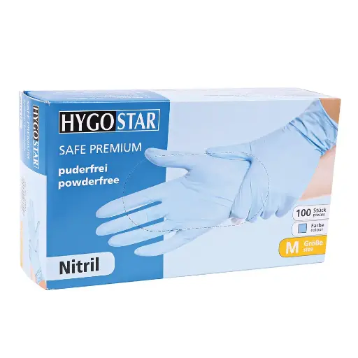 [PB40-32] Einweghandschuh / Hygostar Safe Premium / Nitril / blau / 1 Packung  / 100 Stück  