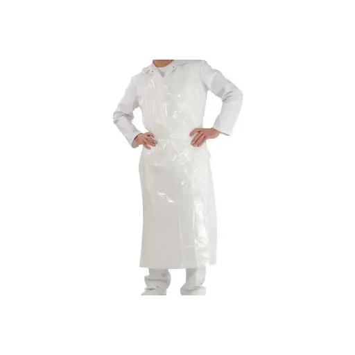 [PB40-82] Einwegschürzen / PE / mit Abreißperforation / weiß / 75 x 140 cm / 20 µ / 1 Packung / 50 Stück 