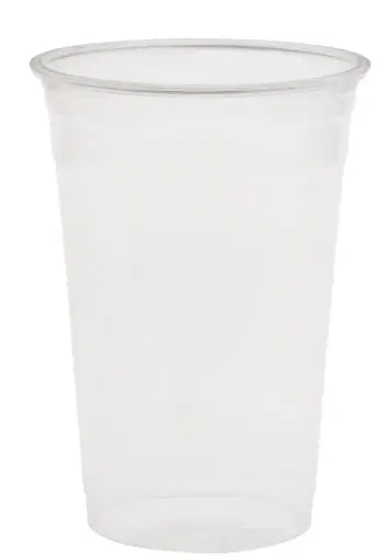 [PB84-18] R-PET Becher / kristallklar / 590 ml (0,5 l) / für Kaltanwendung / 1 Karton / 800 Stück