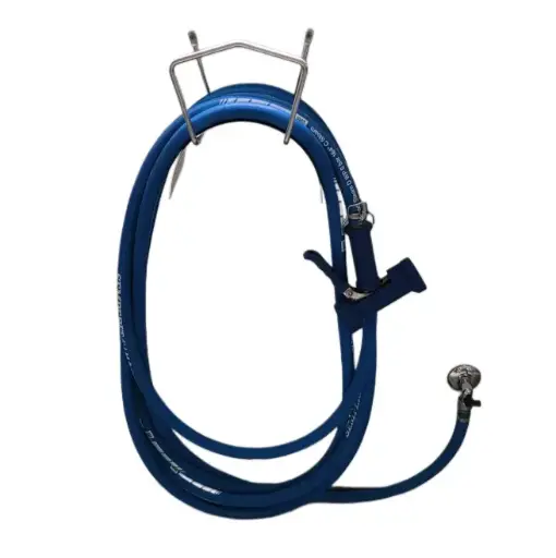 [PROB-32-7] Reinigungsschlauch 10 m mit Wasserpistole und Wandhalterung