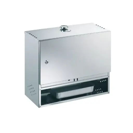 [PROB-73-20] Räucherofen aus Edelstahl mit Tür, H 55 x B 60 x T 28 cm (für ca. 4 bis 10 Fische liegend, je nach Größe und Gewicht bis 55 cm) 